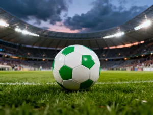 Trener Legii Warszawa gestykulujący przy linii bocznej boiska podczas wieczornego meczu na stadionie.